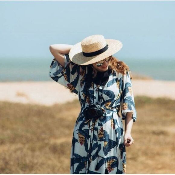 Desmond & Dempsey X H&M Banana Leaves Tropical Linen Dress - Picture 1 of 11